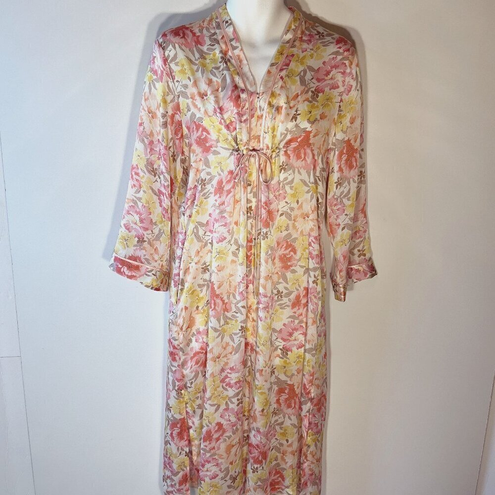 Vintage Oscar dela Renta SZM Silky Floral Dress / Robe Feminine Coquette Fairy